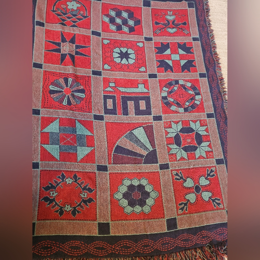 Handmade Abstract Tapestry Throw - Picture 2 of 3